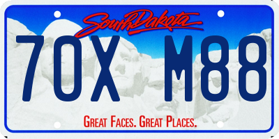 SD license plate 70XM88