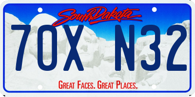 SD license plate 70XN32