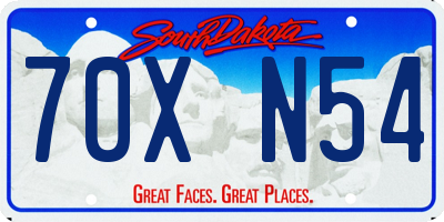 SD license plate 70XN54