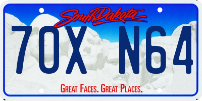 SD license plate 70XN64