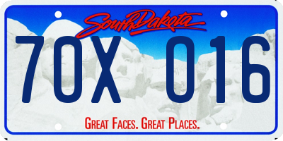 SD license plate 70XO16