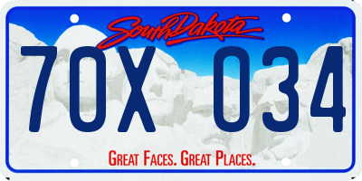 SD license plate 70XO34
