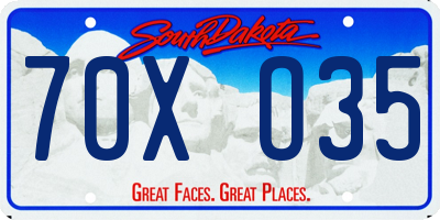 SD license plate 70XO35