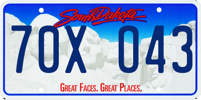 SD license plate 70XO43
