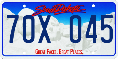 SD license plate 70XO45
