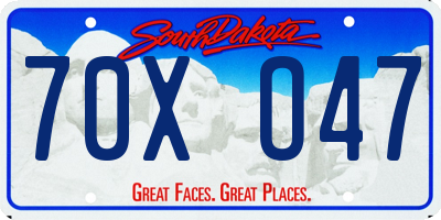 SD license plate 70XO47