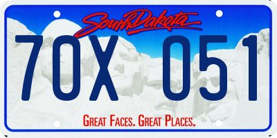 SD license plate 70XO51