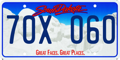 SD license plate 70XO60
