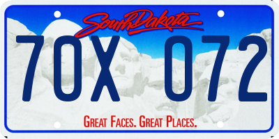 SD license plate 70XO72