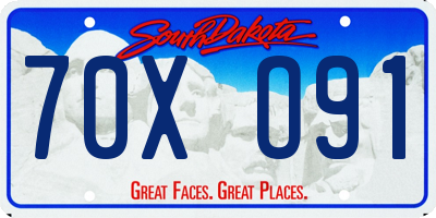 SD license plate 70XO91