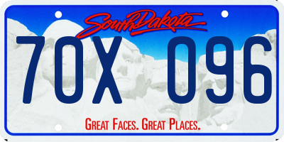 SD license plate 70XO96