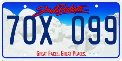 SD license plate 70XO99