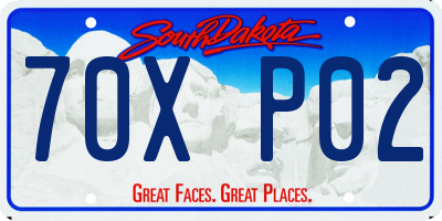 SD license plate 70XP02