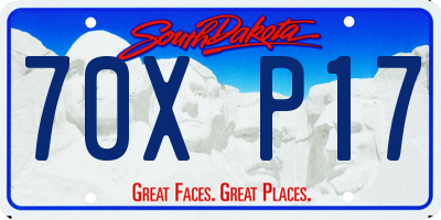 SD license plate 70XP17