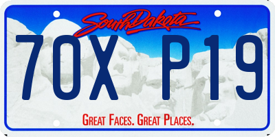 SD license plate 70XP19