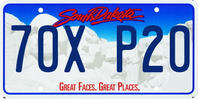 SD license plate 70XP20