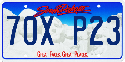 SD license plate 70XP23