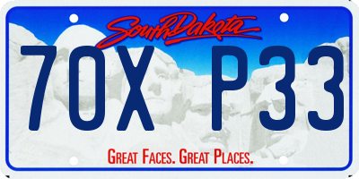 SD license plate 70XP33