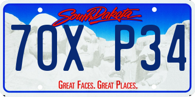 SD license plate 70XP34