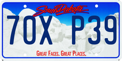 SD license plate 70XP39