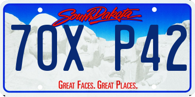 SD license plate 70XP42