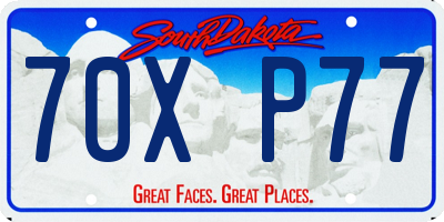 SD license plate 70XP77