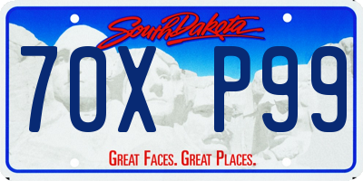 SD license plate 70XP99