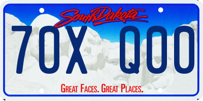SD license plate 70XQ00