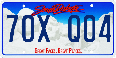 SD license plate 70XQ04