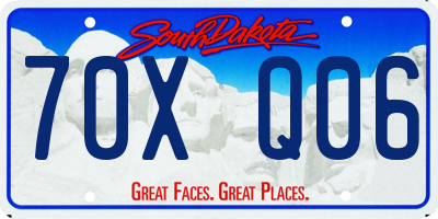 SD license plate 70XQ06