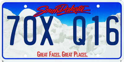 SD license plate 70XQ16