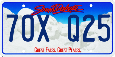 SD license plate 70XQ25