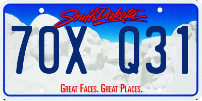 SD license plate 70XQ31