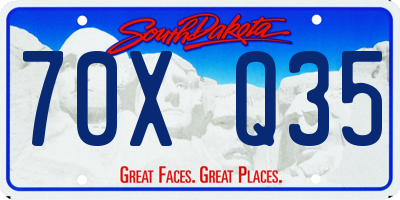 SD license plate 70XQ35
