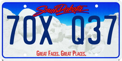 SD license plate 70XQ37