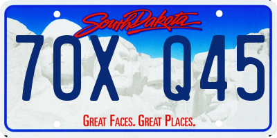 SD license plate 70XQ45