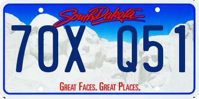 SD license plate 70XQ51