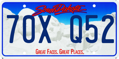 SD license plate 70XQ52
