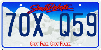 SD license plate 70XQ59