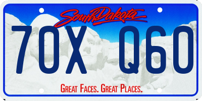 SD license plate 70XQ60
