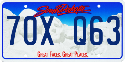 SD license plate 70XQ63