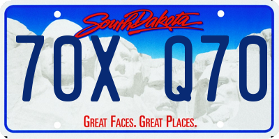 SD license plate 70XQ70
