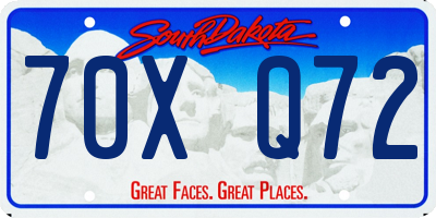 SD license plate 70XQ72