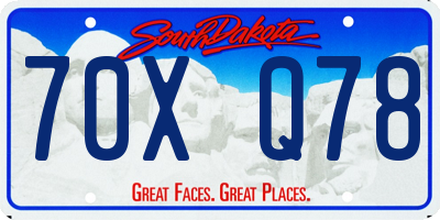 SD license plate 70XQ78