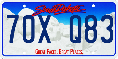 SD license plate 70XQ83
