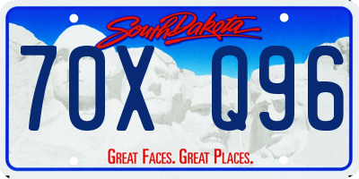 SD license plate 70XQ96