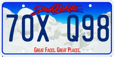 SD license plate 70XQ98