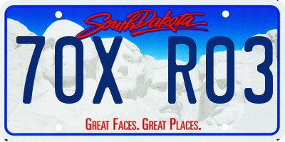 SD license plate 70XR03