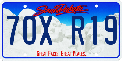SD license plate 70XR19