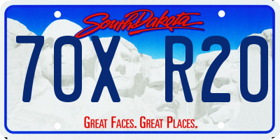 SD license plate 70XR20